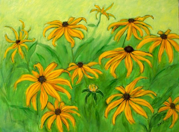 Rudbeckias - Huile / Toile  60 x 81 - Ref 237